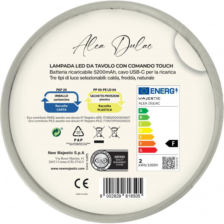 New Majestic 120454 JL lampada da tavolo LED A Multicolore