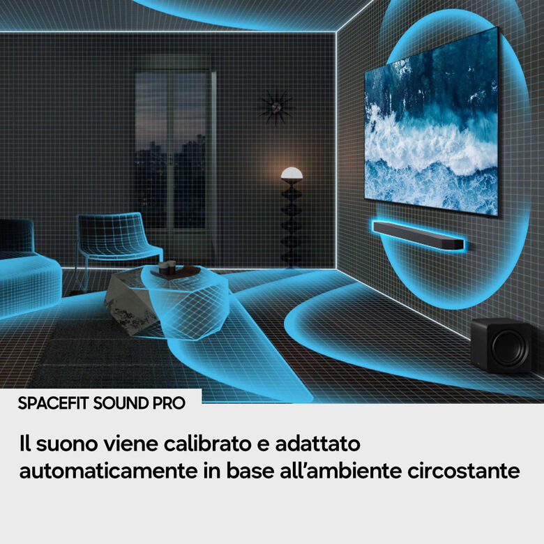 Samsung Soundbar HW-Q930H/XC, Audio 9.1.4 canali, potenza 580W, Active Voice Amplifier Pro, Bluetooth 5.3, Q-Symphony, Wireless Dolby Atmos, 2026