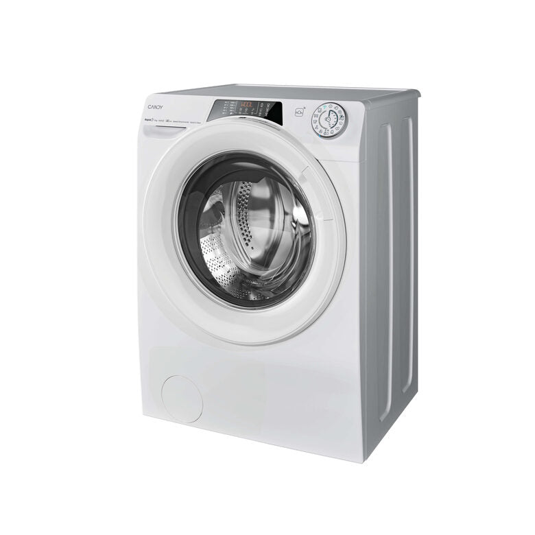 Candy RapidÓ Lavatrice Carica Frontale 9 KG, 40% più efficente della classe A, 1400 giri, Bianco, Inverter, Vapore, Wi-Fi, 9 Cicli Rapidi, RO494DWM12/1-S