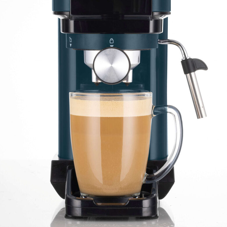 Ariete 1399 Sky Blue Macchina da caffè espresso, Per polvere e cialde ESE, 1300 W, Capacità 1,1L, 15 bar di pressione, Filtro 1, 2 tazze e cialda ESE, Cappuccino, Blu