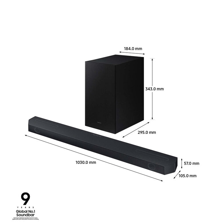 Samsung Soundbar HW-Q600C/ZF Serie Q, 9 speaker, Wireless Dolby Atmos, Audio a 3.1.2 canali, Q-Simphony, Compatibile con Alexa e Google Assistant, Black