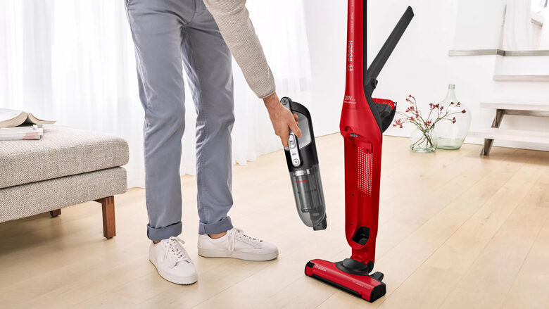 Bosch Serie 4 BBH3ZOO28 scopa elettrica Batteria Secco Senza sacchetto 0,4 L Nero, Rosso 2,15 Ah
