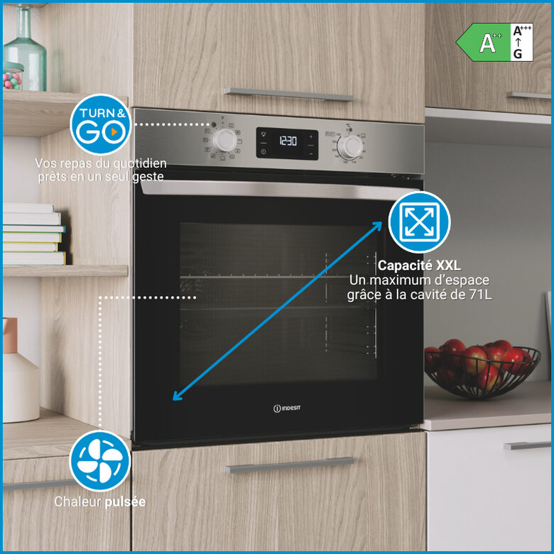 Indesit IO 278P X forno Multifunzione Inox 11Funzioni totali classe A++ 71Lt Pirolisi+Idrolisi