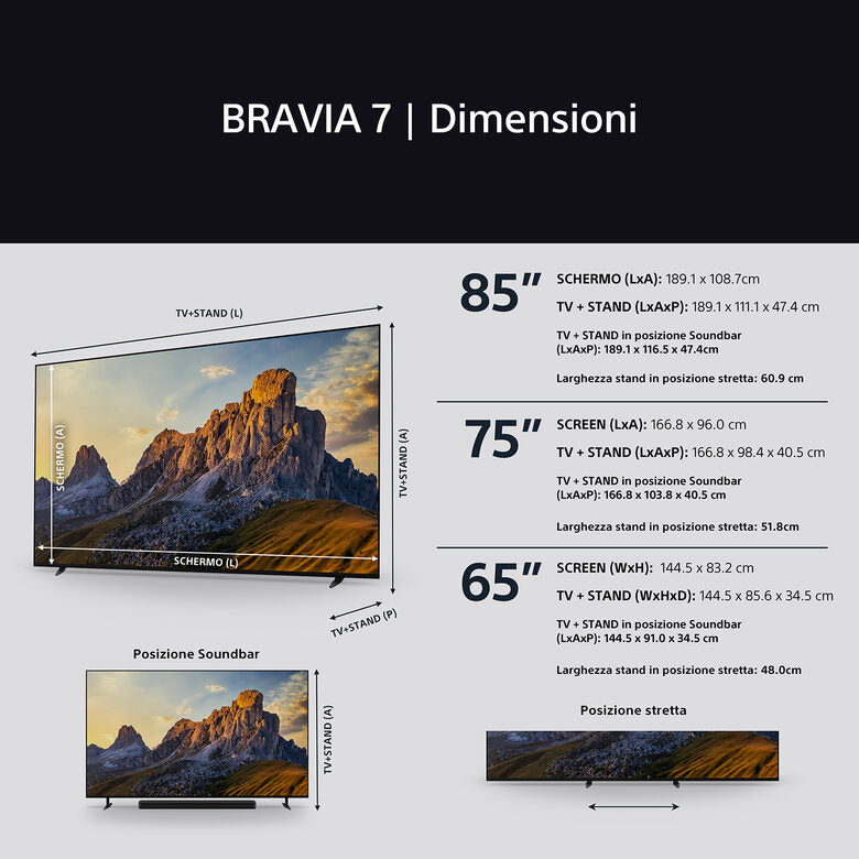 Sony K65XR70AEP Televisione Smart TV 65 Pollici Mini Led 4K
