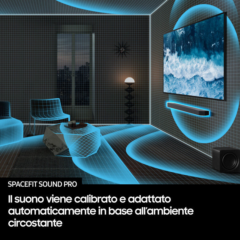 Samsung Soundbar HW-Q990F/ZF, Audio 11.1.4 canali, Wireless Dolby Atmos, 2025