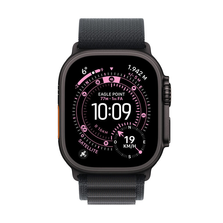 Apple Watch Ultra 3 GPS + Cellular 49mm Cassa Titanio Nero con Alpine Loop Nero- Medium