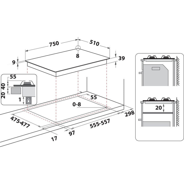 Hotpoint Ariston Piano cottura a gas PCN R753N T/IX/HA