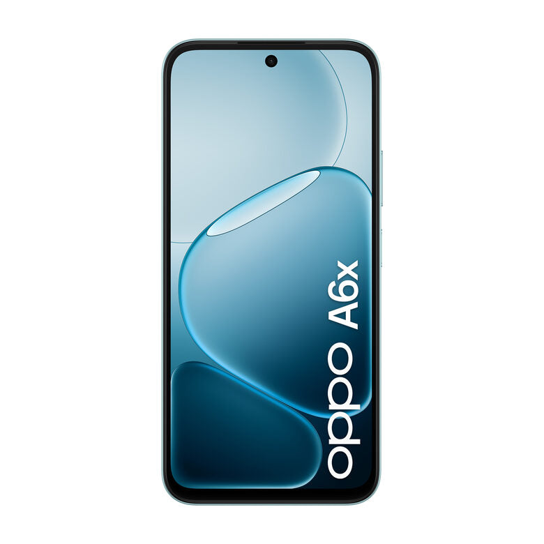 OPPO A6x AI Smartphone, doppia fotocamera 13MP+QVGA, Selfie 5MP, Display 6.75” 120HZ IPS HD+, 6100mAh, RAM 4GB(Esp1GB/2GB/4GB)+ROM 128GB [Versione Italia], Ice Blue