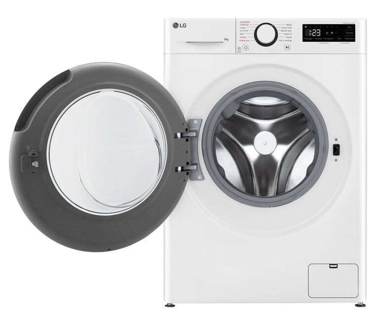 LG F2R3S08NSWW Lavatrice 8kg AI DD, Classe A-10%, 1200 giri, Vapore, AI Wash
