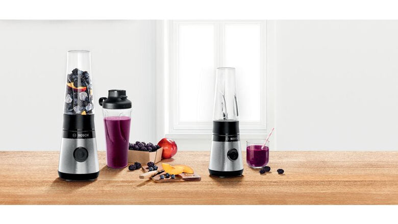 Bosch Serie 2 MMB2111M frullatore 0,6 L Frullatore per sportivi 450 W Nero, Acciaio inossidabile