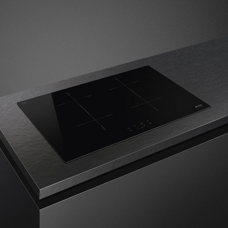 Smeg SIB2741D piano cottura Nero Da incasso 75 cm Piano cottura a induzione 4 Fornello(i)