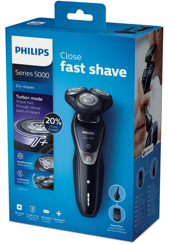 Philips SHAVER Series 5000 Rasoio elettrico per rasatura a secco S5520/45